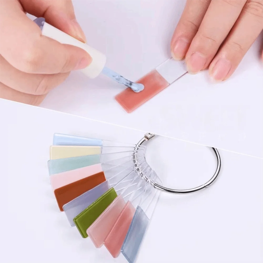 Transparent False Tips Display Stand Rectangle DIY UV Gel Nail Tip Nail Art Tips Sample Stand Manicure Decoration Showing Tools Zpaxo