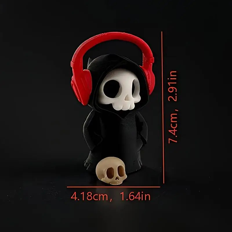 Mini Gothic Grim Reaper Figurine Cute Resin Skeleton Statue Desktop Zpaxo