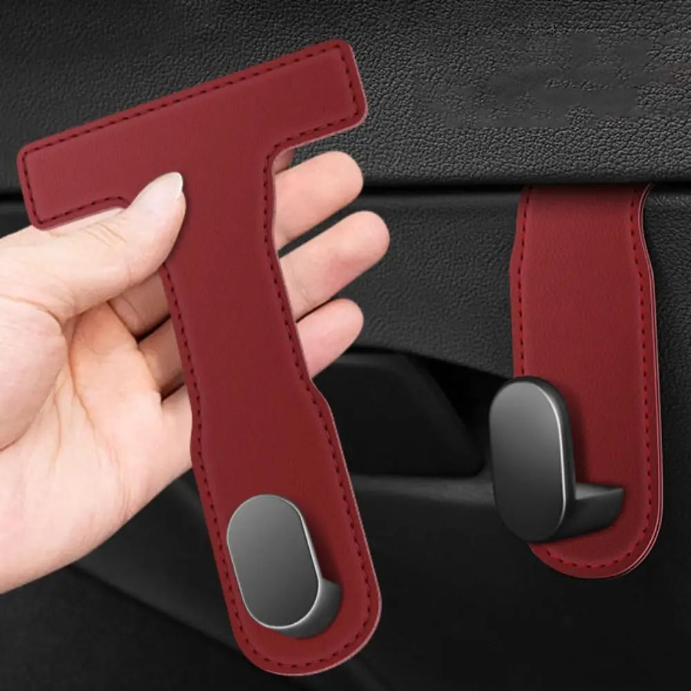 Hidden Car Glove Box Hook Space-Saving Paste Installation Car Hanging Hook Foldable PU Leather Seat Back Hanger Zpaxo