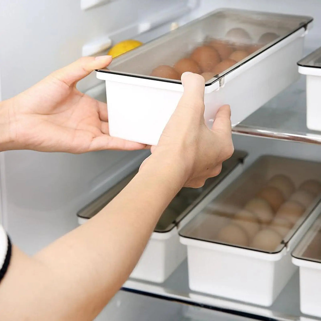 Egg Container Refrigerator 12-Grid Holder Countertop Storage Box