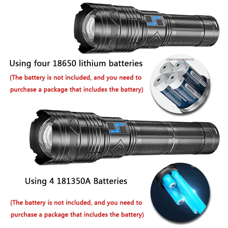 ESMARTER GT60 20000LM 100W Tactical LED Flashlight USB Rechargeable