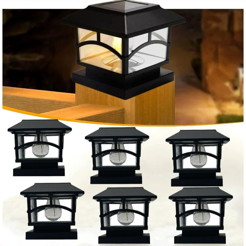 Solar Post Cap Lights Outdoor Panel Lamp Fence Deck Garden Patio Zpaxo