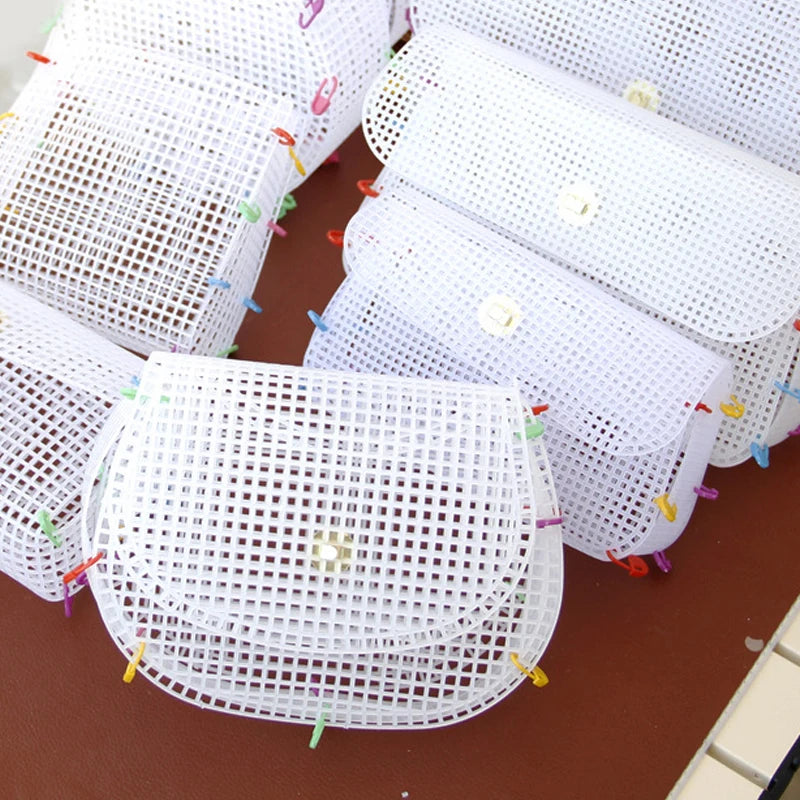 DIY Knitting Crochet Handbags Mesh Plastic Canvas Shoulder Bags