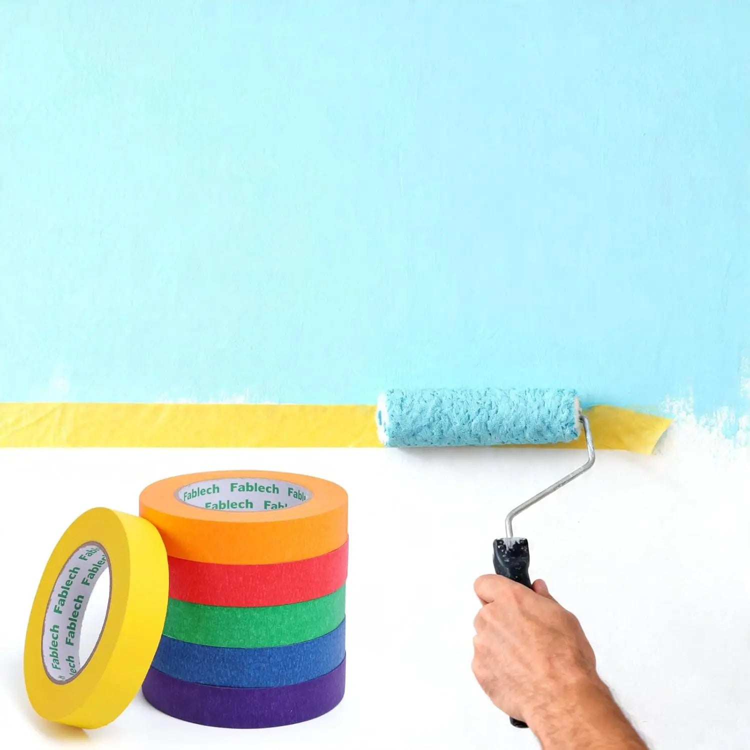 Rainbow Colored Masking Tape 6 Rolls – Art, Craft & DIY Painter's Colored Masking Tape Zpaxo