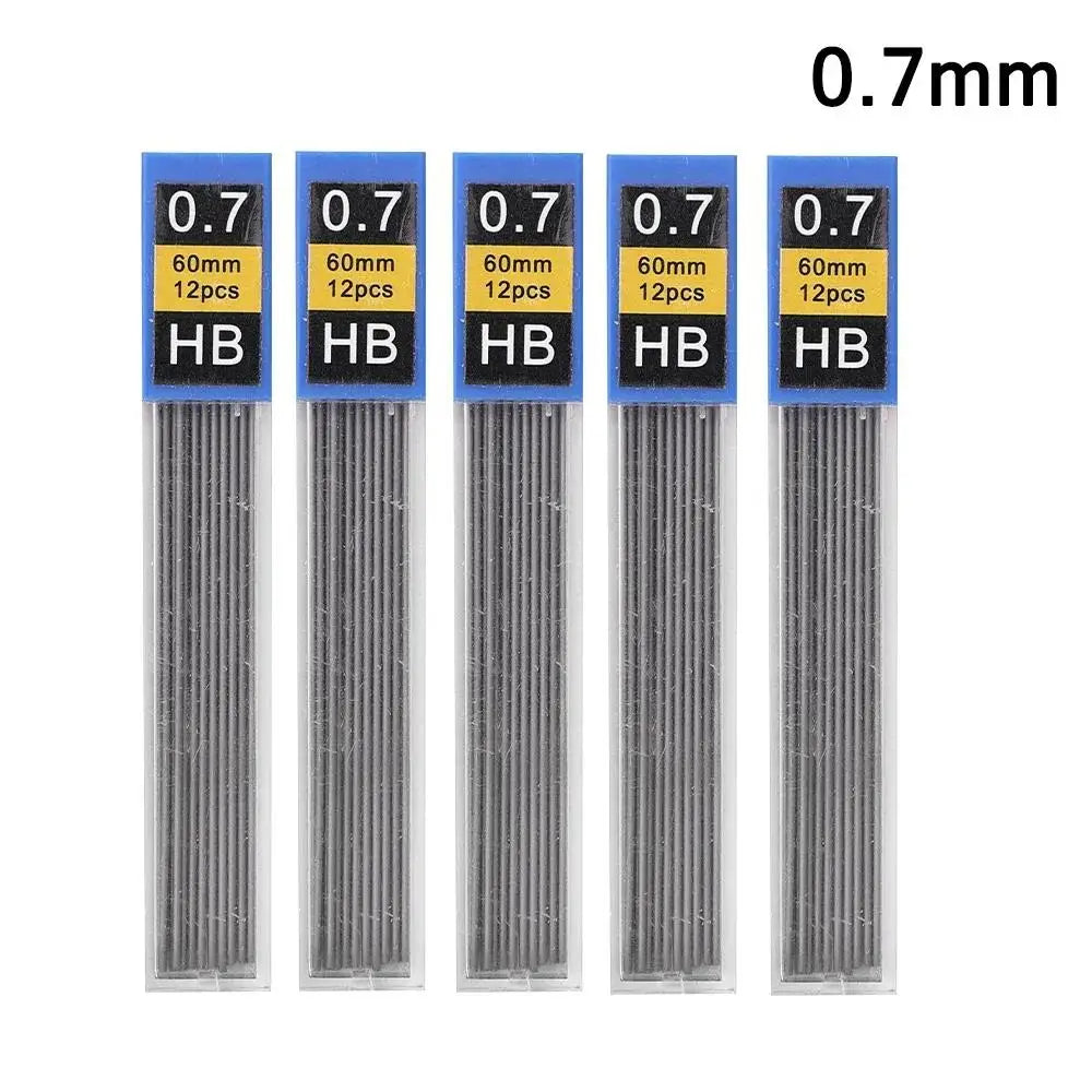Mechanical Pencil 0.3 0.5 0.7 0.9 1.3 2.0mm 3.0mm Low Center of Gravity Metal Drawing Special Pencil Office School Art Supplies Zpaxo 5 Boxs 0.7mm Leads