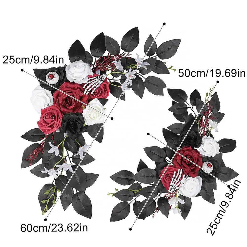 Halloween Fake Flowers Party Garland Skeleton Eyeballs Realistic