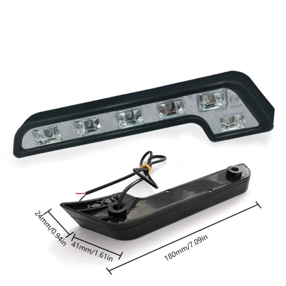 Replacement 12V Daytime Running Lights 6 LED Bright L Shaped Driving Zpaxo 1 Pair