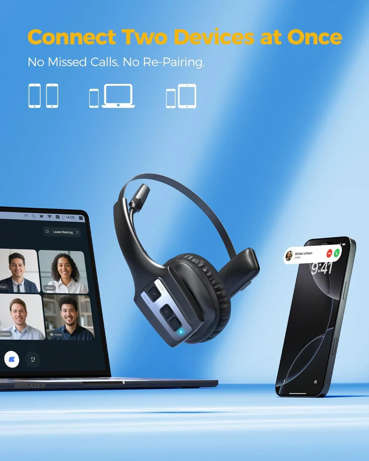 Trucker Bluetooth Headset Wireless Headphones Microphone Noise