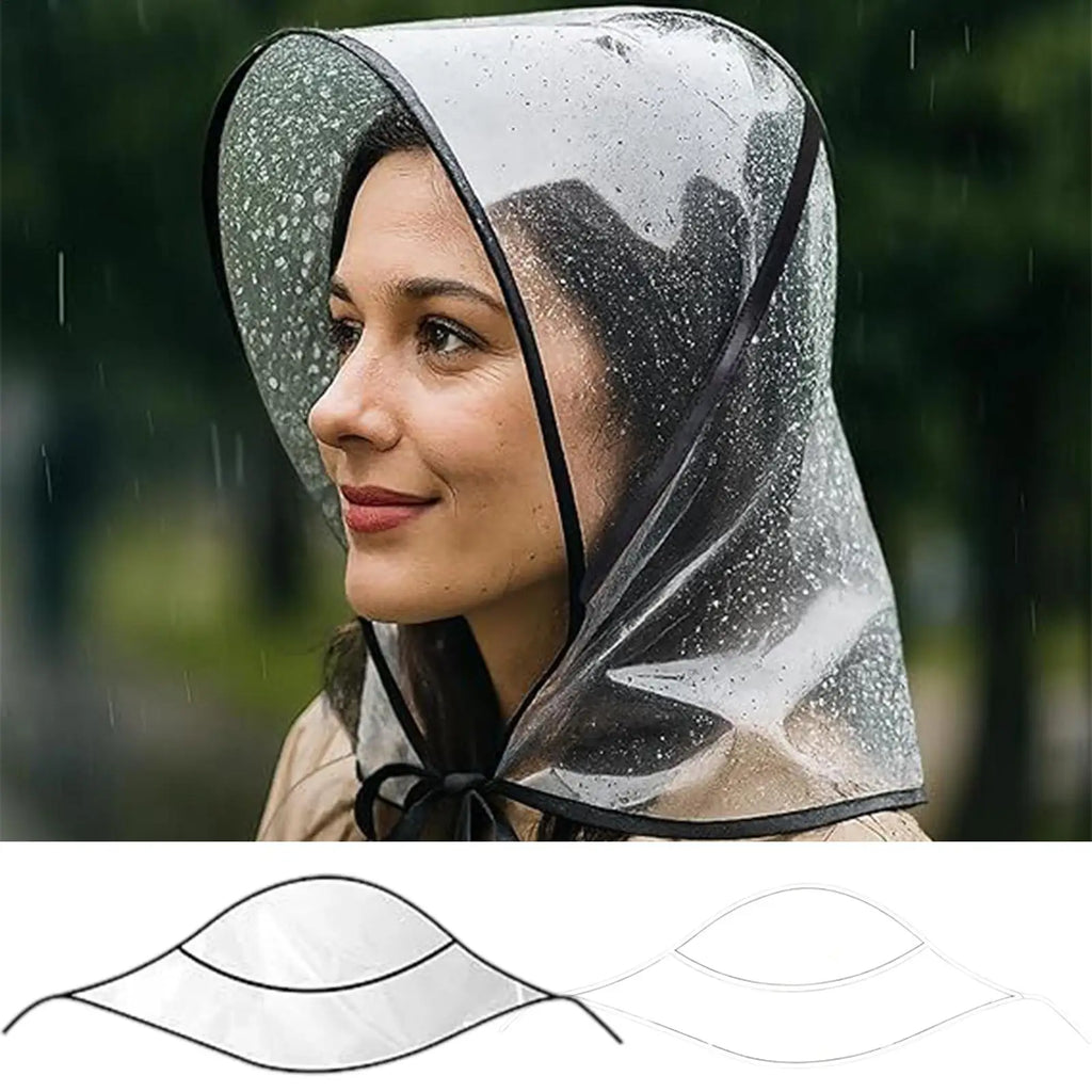 Clear Reusable Waterproof Rain Hat Wide Brim Women Lady Outdoor
