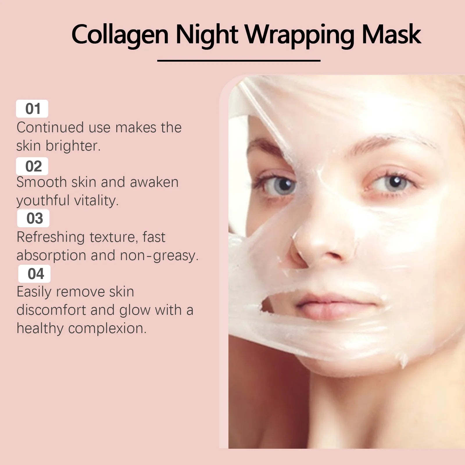 Collagen Peel-Off Night Face Mask – Firming & Hydrating Gel Peel-Off Face Mask Zpaxo