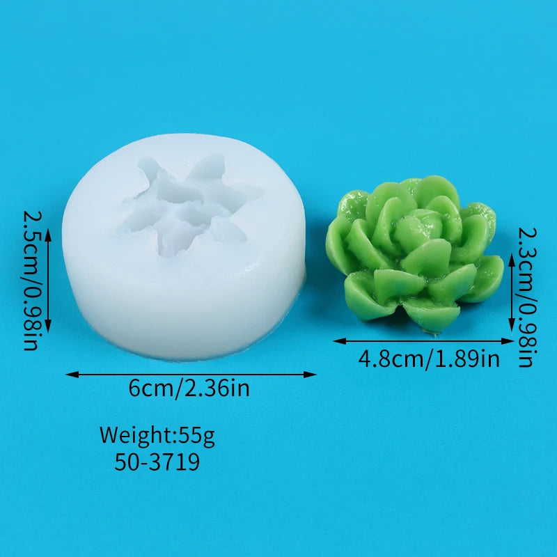 Succulents Candle Silicone Mold 3D Cactus Succulent Plants Soap Aroma