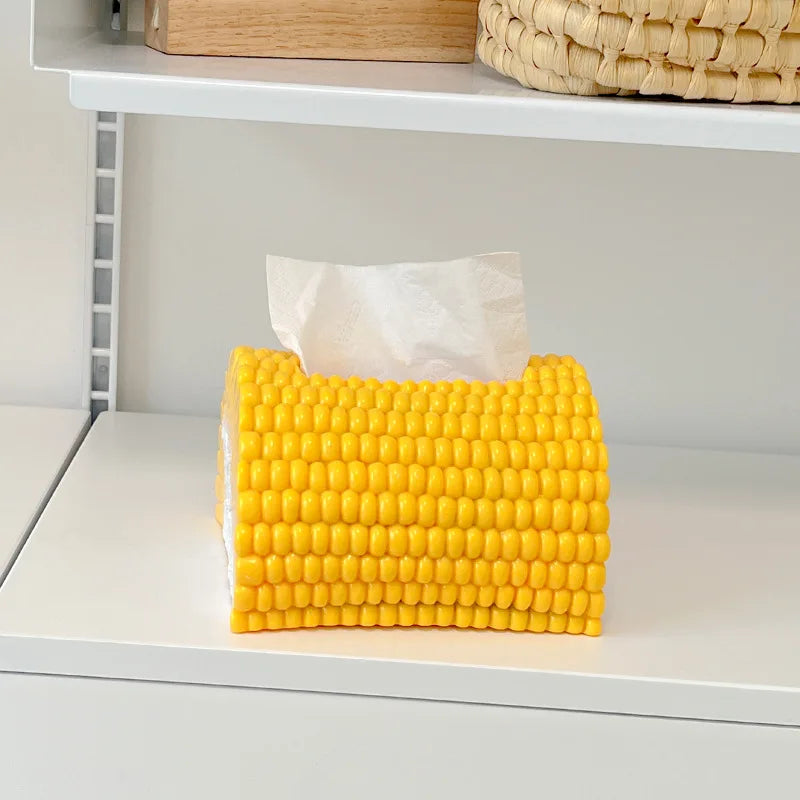 Creative Simulation Corn Paper Box Living Room Household Tissue Box Desktop Decoration Ornament Personalized Tissue Storage Box Zpaxo
