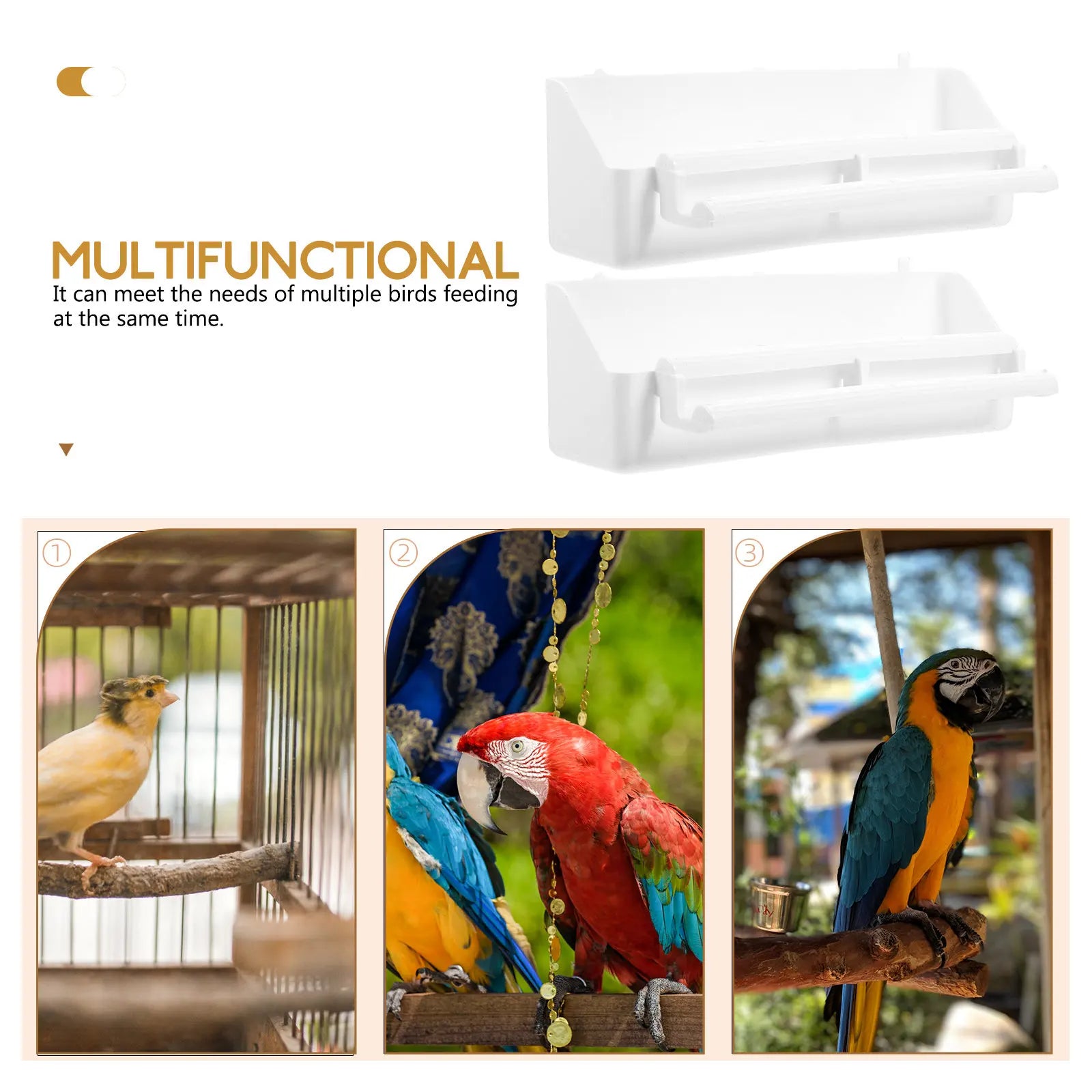 Bird Feeder Cage Plastic Practical Parakeet Food Holder Water
