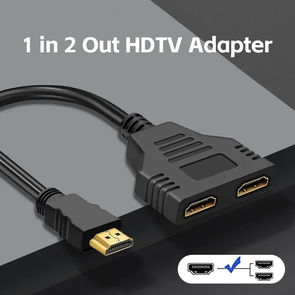 HDMI Splitter Cable 1 in 2 Out – 30cm 1080p Adapter HDMI Splitter Cable Zpaxo