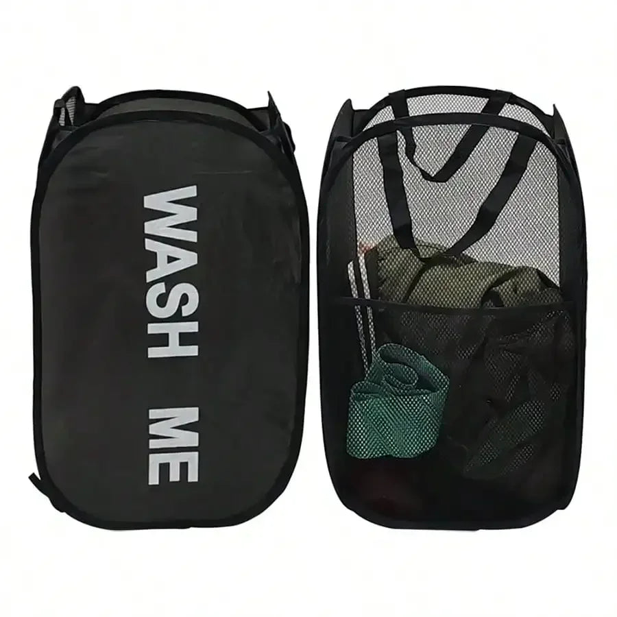 Portable Pop-Up Mesh Laundry Hamper – Collapsible Basket