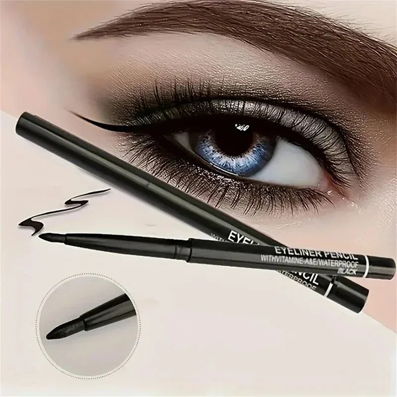 3Pcs Waterproof & Sweat-Proof Black Eyeliner Pencil Combined Lasting Smudge-Proof Bold Eye Makeup Easy Glide Formula for Perfe Zpaxo