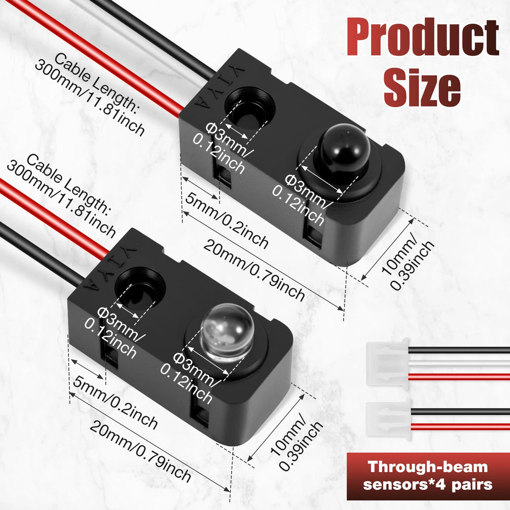 4Pairs Infrared Break Beam Sensor Switch Anti Interference High Precision LED Counting Module Sensor for Electronics Industrial Zpaxo