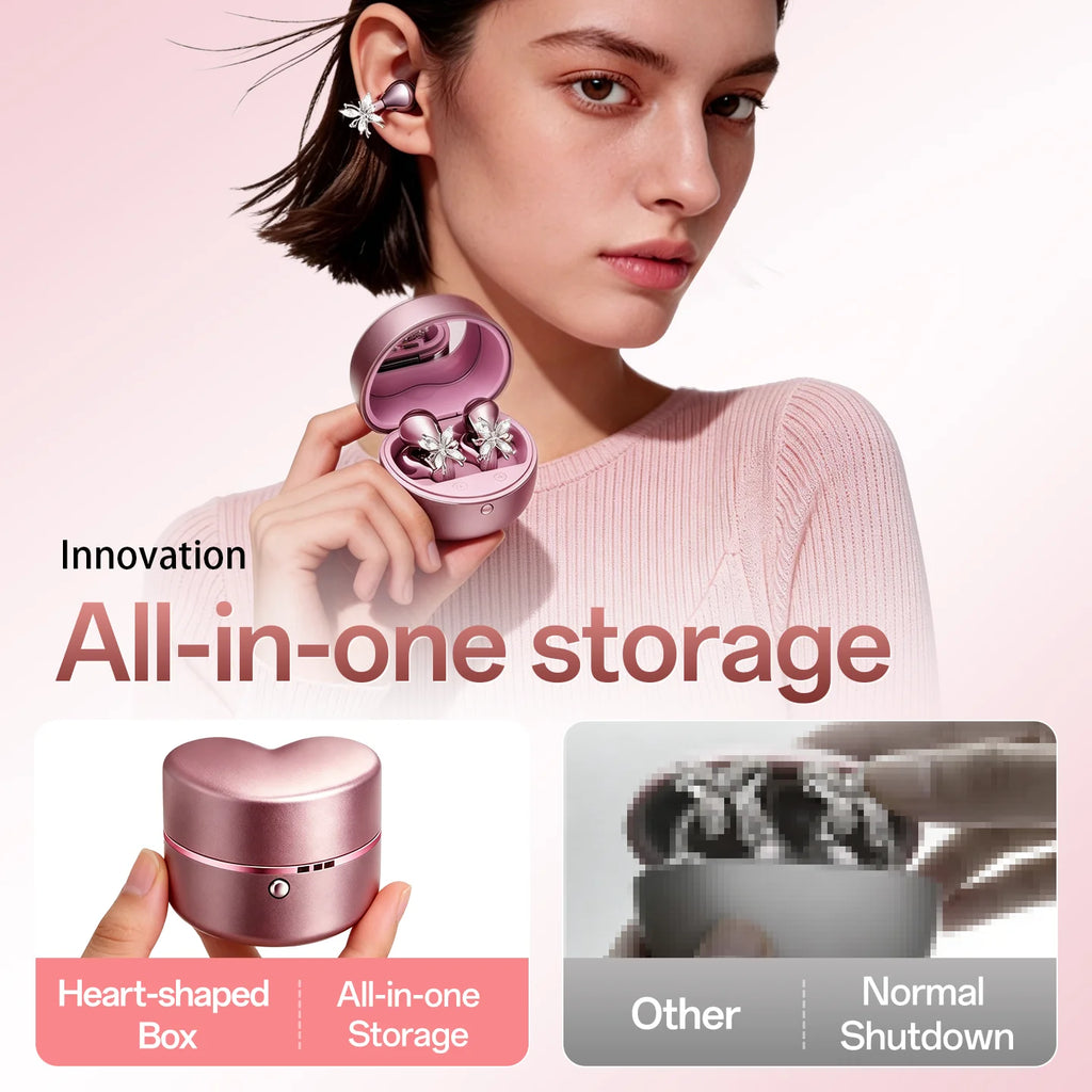 Clip-on Open Ear Earbuds Detachable Butterfly Earrings Wireless