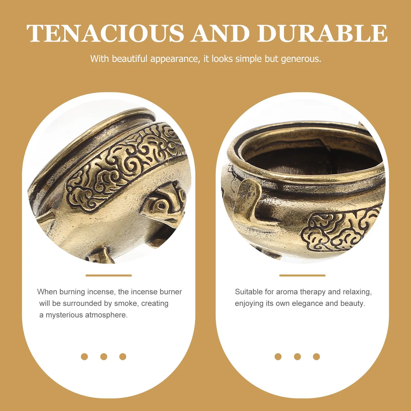 Creative Brass Incense Burner Home Censer Holder Desktop Ornament
