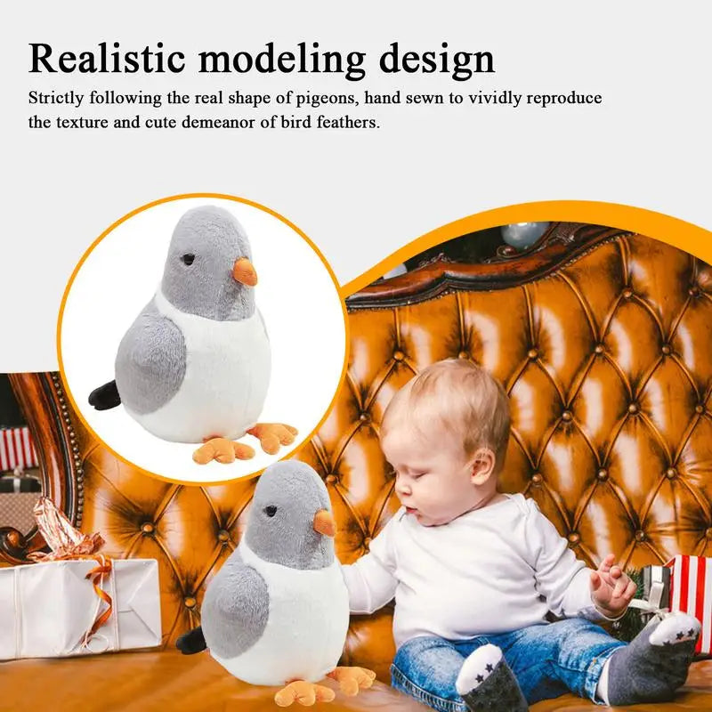 Pigeon Stuffed Animal Peace Bird Ornaments Safe PP Cotton Doll For Boys Girls Sleep Companion Family Friends Colleagues Birthday Zpaxo