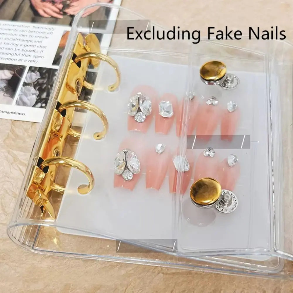 Transparent Nail Art Storage Book Solid Wear-resistant Card Clip Zpaxo