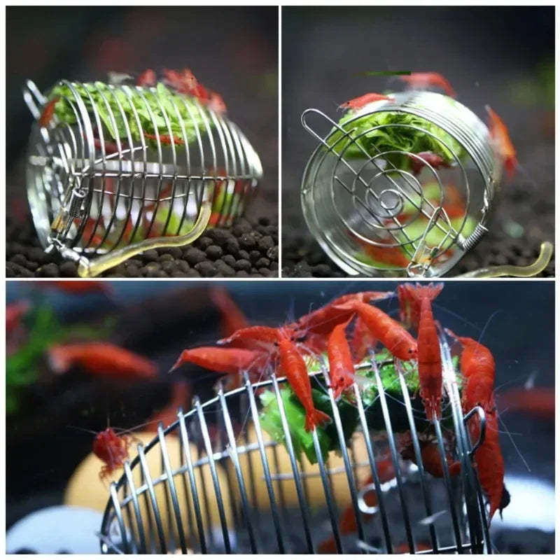Shrimp Feeding Dish Stainless Steel Shrimp Bowls Feed Dish Metal Container Bait Cage Fish Tank Accessories for Shrimp Foods Zpaxo