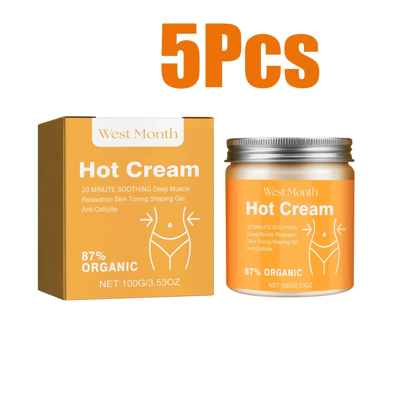 Hot Cream Anti-Cellulite Slimming Lotion 87% Organic | 100g Slimming Body Cream Zpaxo 500g Boxed