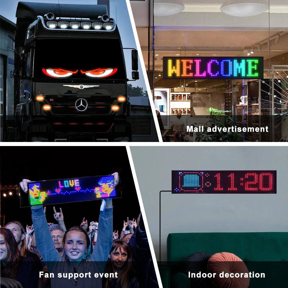 LED Devil Eye Car Lights Dynamic Flexible Programmable Custom Bluetooth Control LED Eyes Display Light For Car Decor Zpaxo