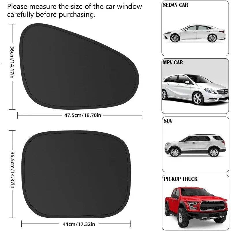 Electrostatic Car Side Window Sun Shade – 4-Layer UV Blocker