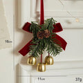 Christmas Jingle Bell Door Hanger – Velvet Bow & Pine Cone Decor Christmas Door Ornament Zpaxo 3