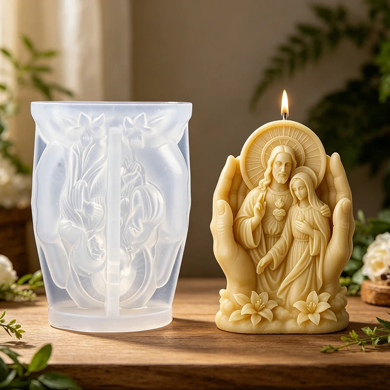 3D Human Sculpture Candle Silicone Mold Religious Virgin Angel Fairy Goddess Warrior Figure Aroma Soap Wax Craft Mold Home Decor Zpaxo