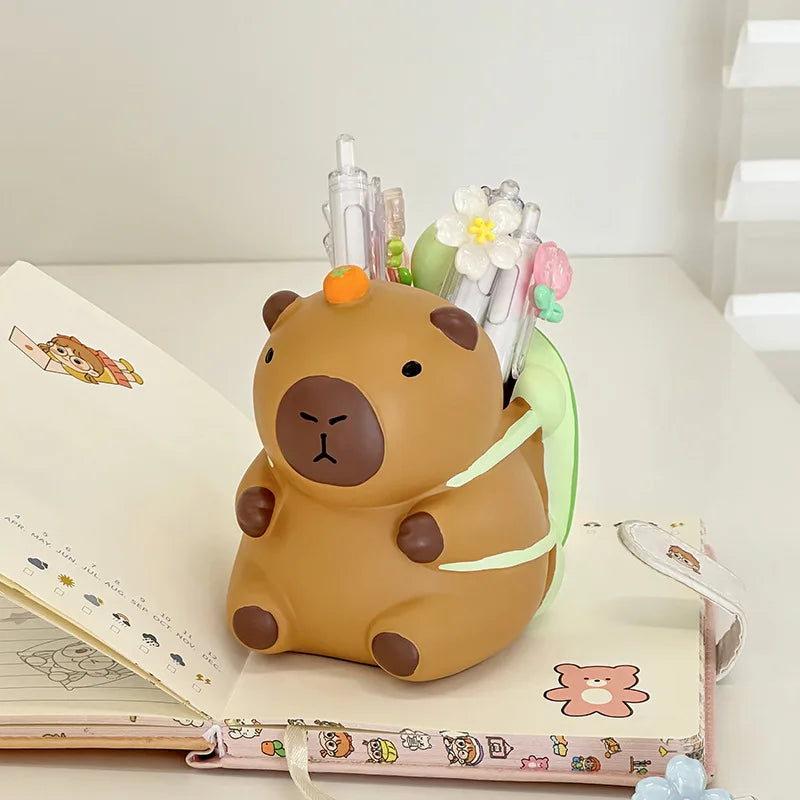 Creative Capibara Pen Holder, Student Office Desktop, High-end Multi-functional Stationery Storage Box, Decorative Ornament Zpaxo