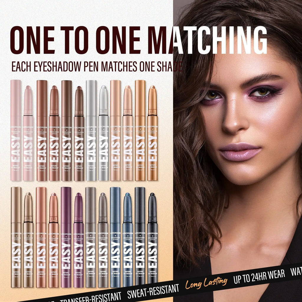 Multi Color Matte Pearlescent Eye Shadow Stick, Eyeliner Pen And High Light Pen, Smooth And Natural Color Zpaxo