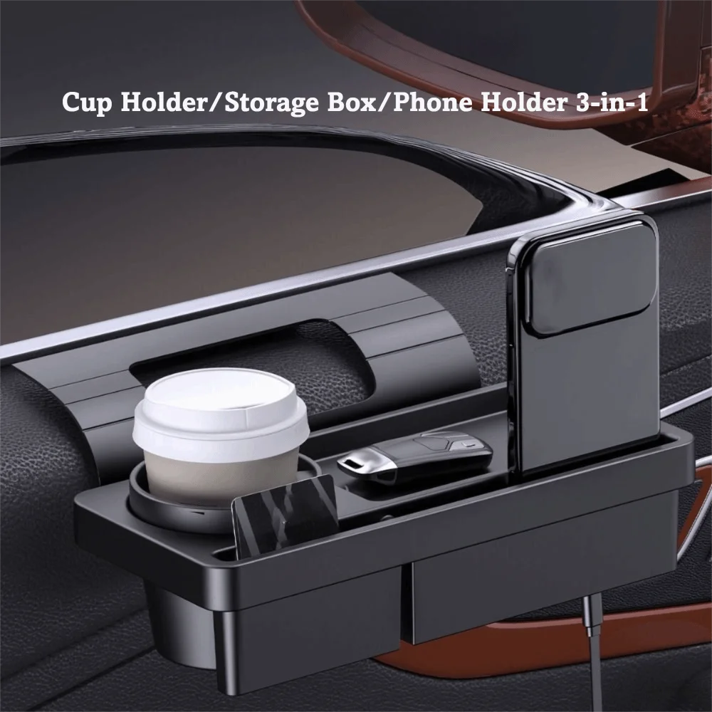 Convenient Storage Barrel Pocket Cup Holder Multi-functional Storage Box Car Storage Tidy Durable Storage Box Auto Organization Zpaxo