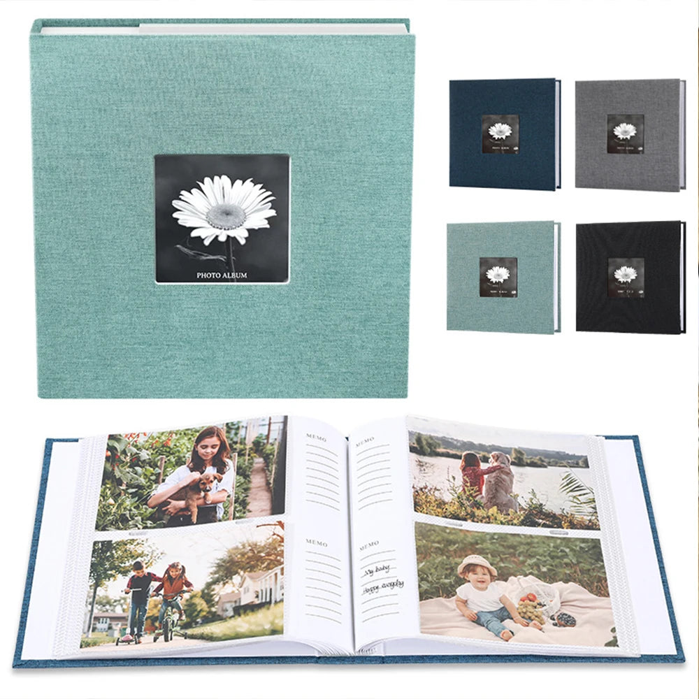 Linen Cover Photo Album 6Inch 200 Sheets Photo Album With Pockets for Photo Storage for Family Wedding Anniversary Baby Memory Zpaxo