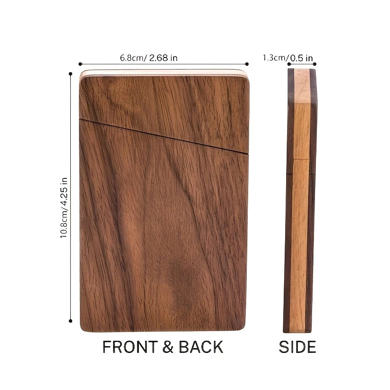 Portable Walnut Wood Business Card Holder Slim Card Case For Men Wooden Business Card Ganizer Desk Accessories Zpaxo A