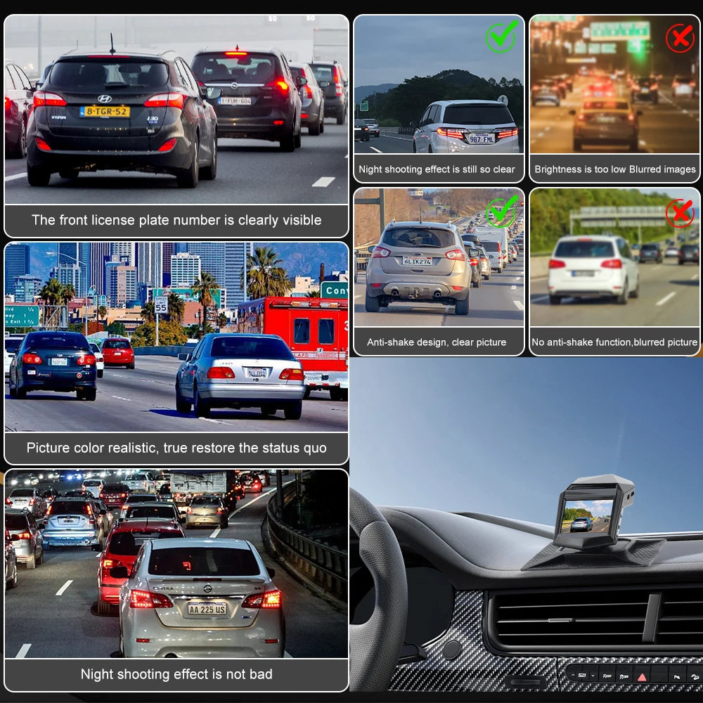 4K HD Car DVR Dashcam Vehicle Recorder 1080P Video 170 Angle Niht Zpaxo