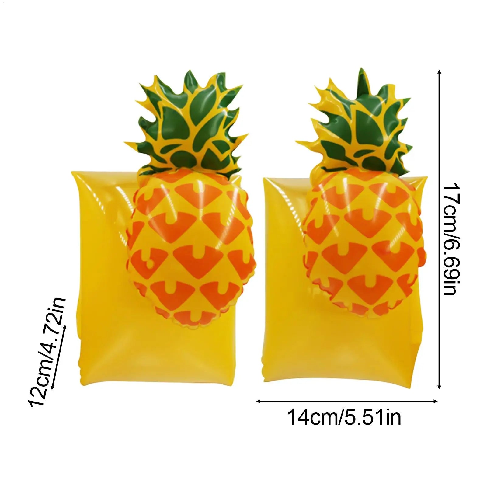 Kids Pool Floats Cute Inflatable Pineapple Sleeves Pool Swimming Floats For Water Beach Lake Summer Vacation Travel Boat Cruise Zpaxo