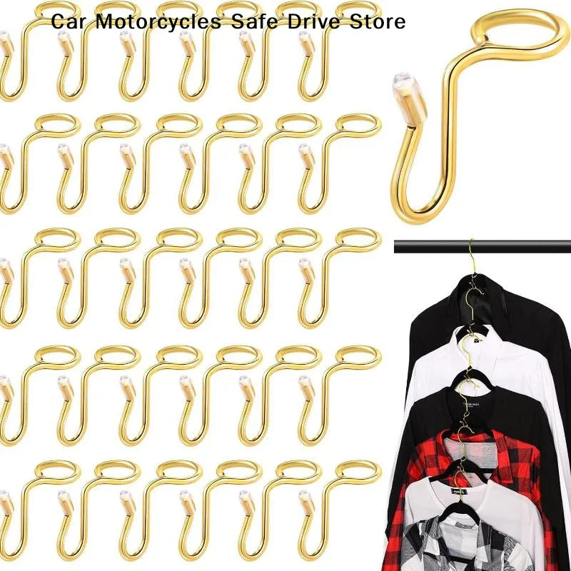 M10Pcs Hanger Connector Hooks Extender Stable Clothes Closet