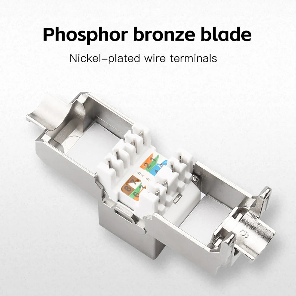 Cat7 CAT6A STP Shielded RJ45 Keystone Jack Zinc Alloy Adapter RJ45 Keystone Jack Zpaxo