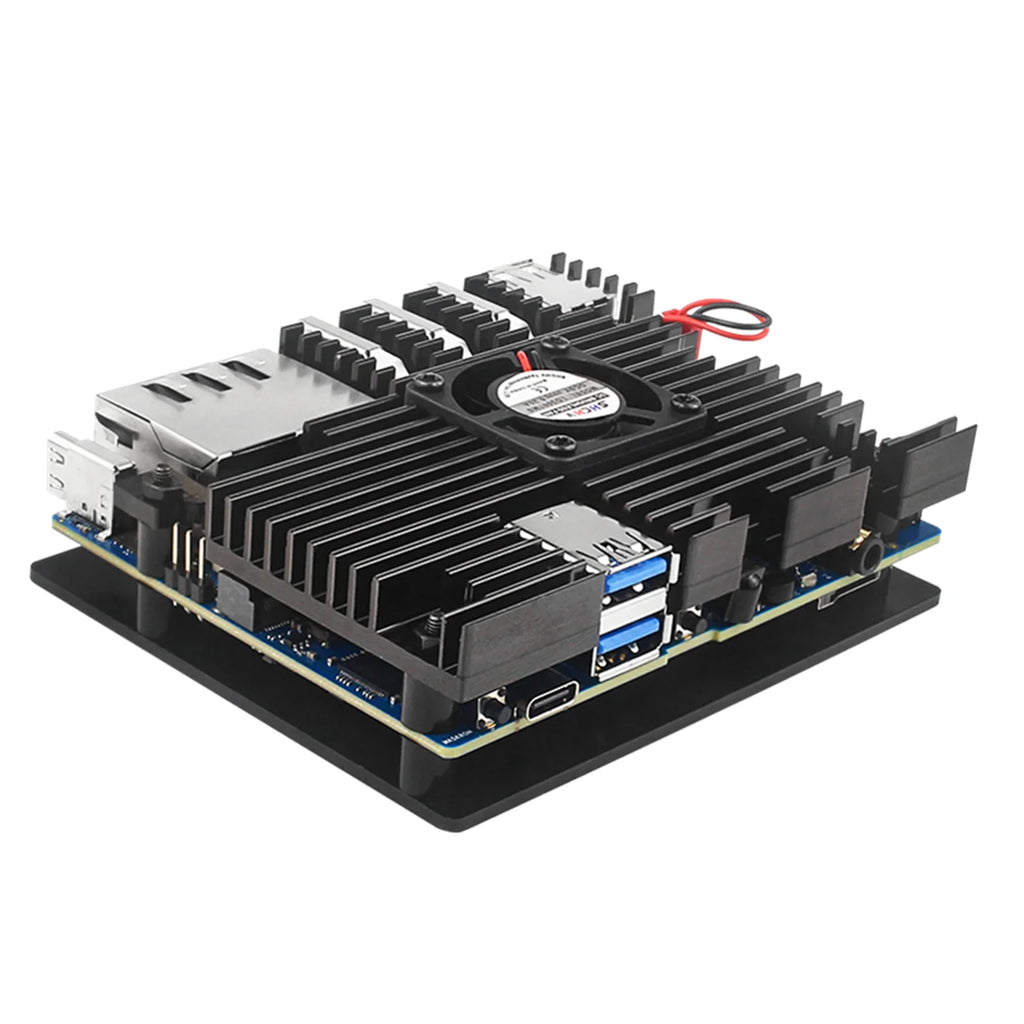 Orange Pi 5 Aluminum Case Active Passive Metal Cooling Enclouse Fan