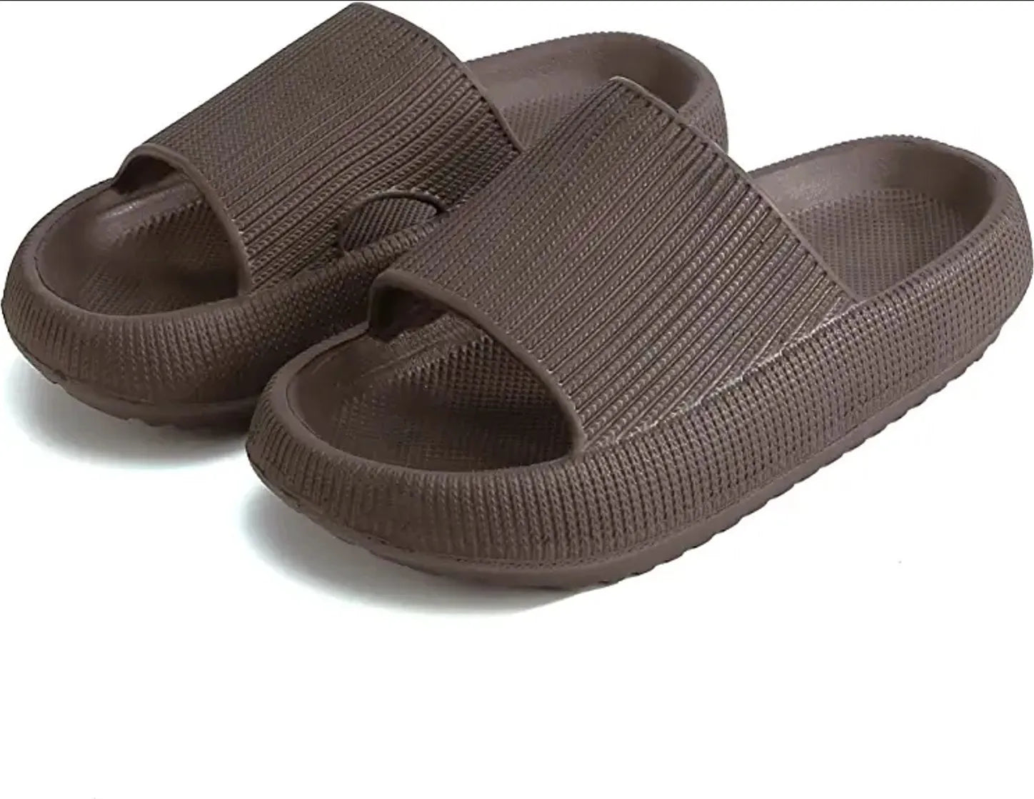 Women Thick Sole Home Slippers Heel Ladies Platform Flat Shoes Zpaxo Brown 38-39