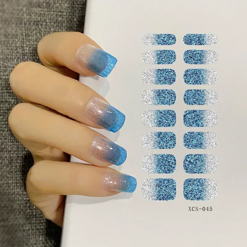 53 Colors Nail Polish Stickers Pure Color Strips Waterproof Adhesive Nail Full Sticker Environmental Protection DIY Nai Stickers Zpaxo XCS-045