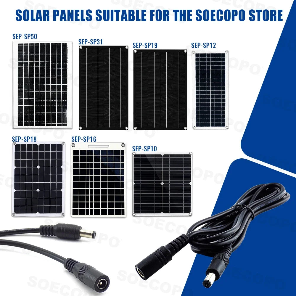 SOECOPO 2 Meter DC Cable Power Extension Cord Solar Panels Multiple