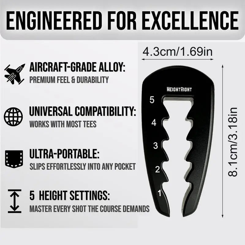 Adjustable Golf Tee Height Tool Precision Setter Consistent Swings