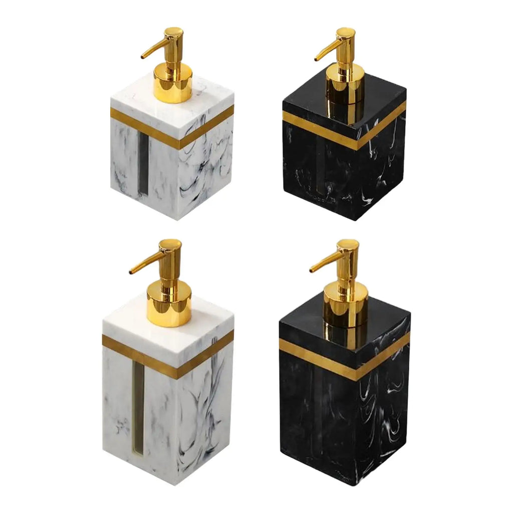 Marble Texture Soap Dispenser Resin Leakproof Hand Soap Liquid Dispenser for Kitchen Laundry Room Hotel Countertop Bathroom Zpaxo