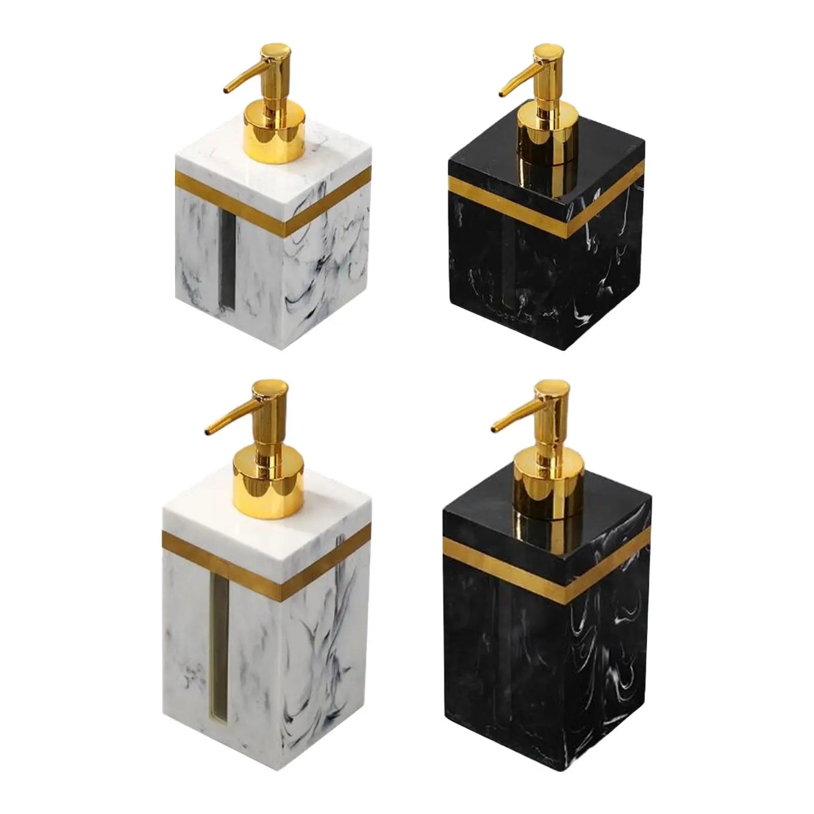 Marble Texture Soap Dispenser Resin Leakproof Hand Soap Liquid Dispenser for Kitchen Laundry Room Hotel Countertop Bathroom Zpaxo