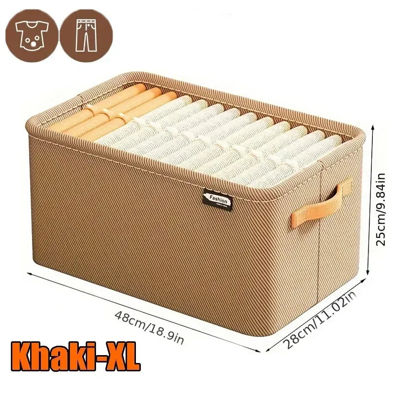 Non-Woven Clothes Storage Box – Wardrobe Drawer Organizer Clothes Storage Box Zpaxo Khaki XL