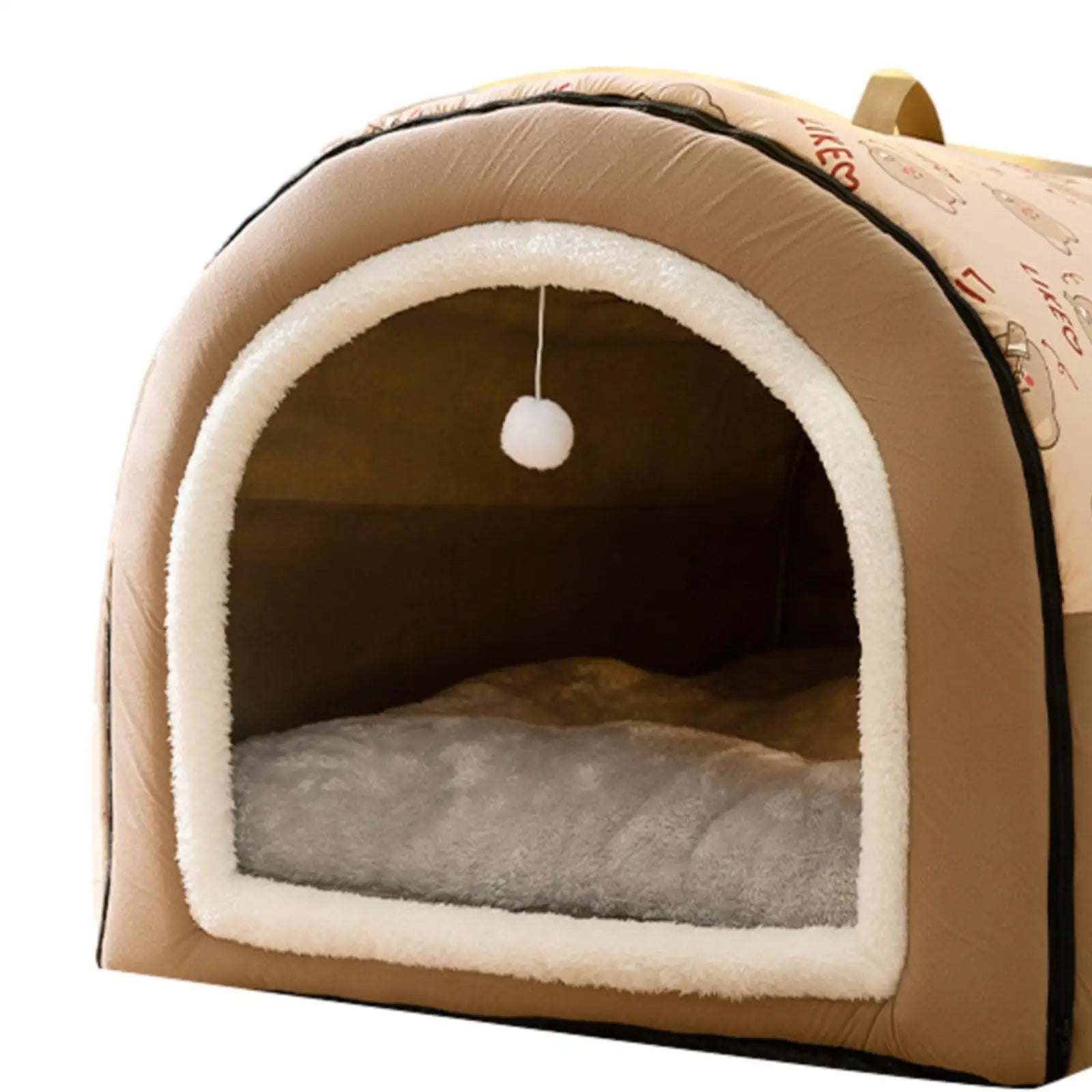 Pet Cat Dog House Self Warming Washable Cozy Tent Shelter 1 Bed Zpaxo