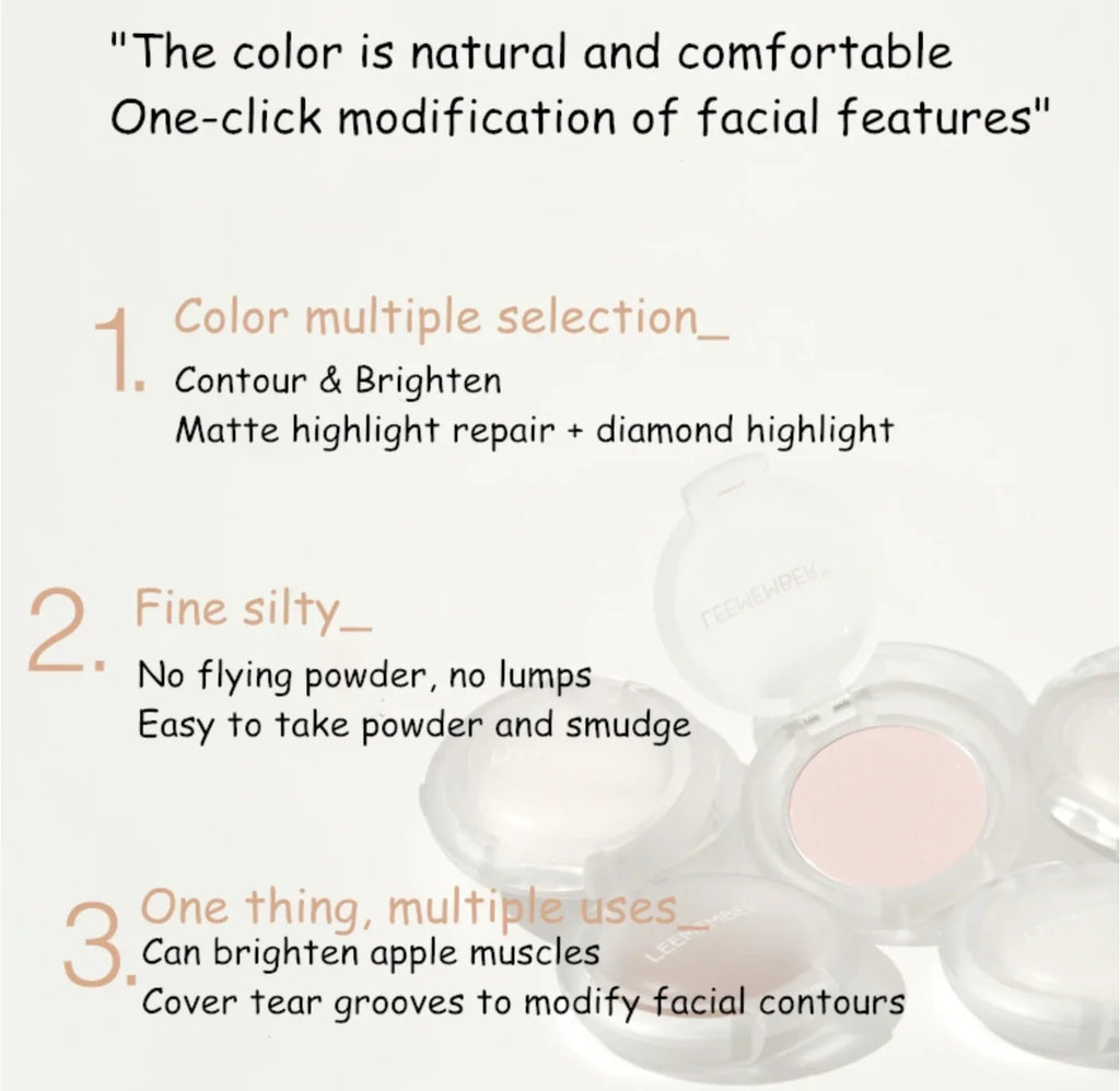 LEEMEMBER Mini Face Shadow Powder Multi-Purpose Highlighting Contour Powder Makeup Cosmetics Zpaxo